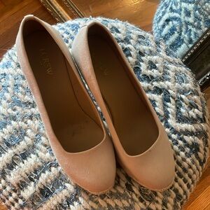 J crew espadrilles beige linen color 8.5 worn once classic timeless